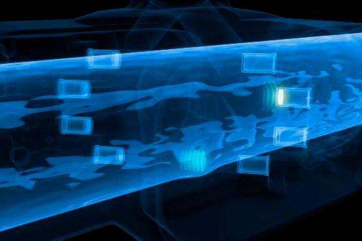Animación en la que se explica el principio de medición de caudal por ultrasonidos