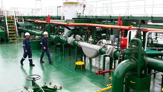 Mass flow meter bunkering system installed on a vessel